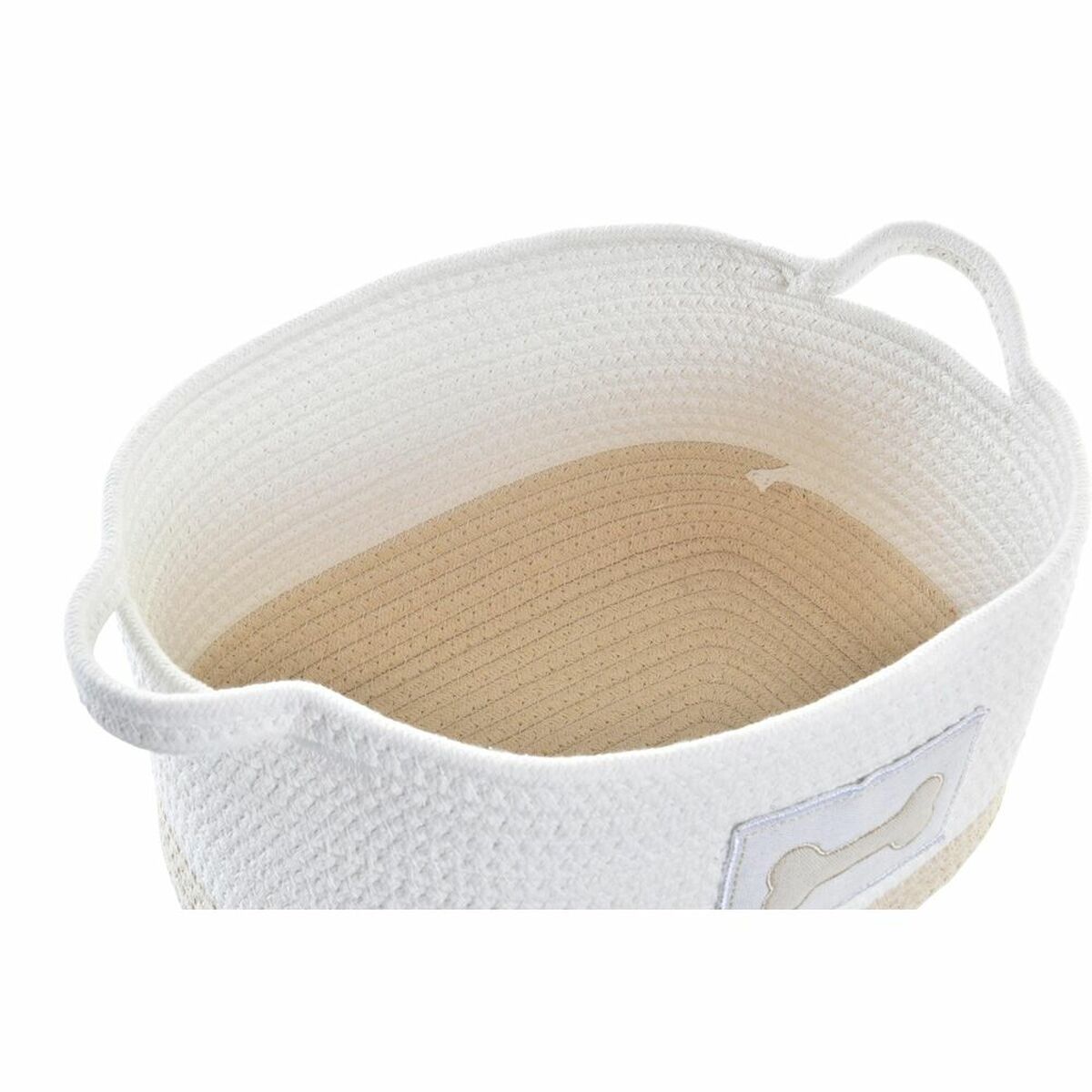 Set de Coșuri DKD Home Decor Alb Crem 43 x 30 x 23 cm 2 Piese